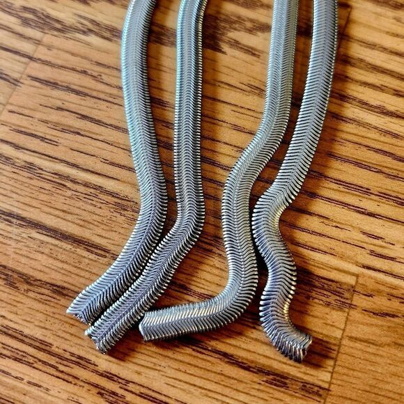 INC International Concepts Double Strand Knotted Long Length Silver Necklace - Picture 6 of 10